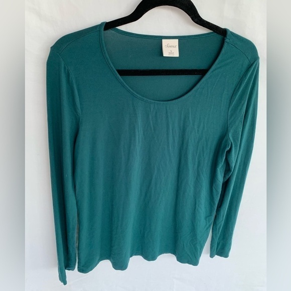 Soma green crew neck blouse long sleeves Size S - Picture 3 of 15